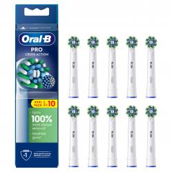 Oral B - Oral-B Pro Cross Action Toothbrush Heads - White - 10 Counts - Health and Personal Care