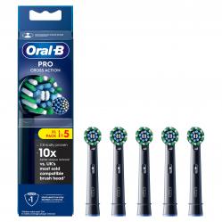 Oral B - Pro Cross Action Toothbrush Heads - Black - 5 Counts - Health and Personal Care