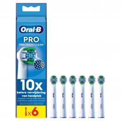 Oral B - Pro Precision Clean Toothbrush Heads - 6 Counts - White - Health and Personal Care