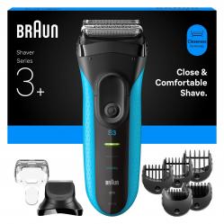 Braun - Series 3+ Electric Shaver with Beard Trimmer Attachment, Wet & Dry - 3010BT - Blue - Health and Personal Care