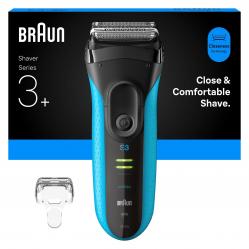 Braun - Series 3+ Electric Shaver, Precision Trimmer, Wet & Dry, 3040S - Blue - Health and Personal Care