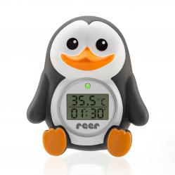 Reer - Bath Thermometer Pingu - Black, White, and Orange - 17 x 4.6 x 9.7 cm - Baby and Children