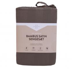 Nordisk - Noel Bamboo Satin Bedding - Light Mocha - 140x200 cm, 60x63 cm - Home and Kitchen