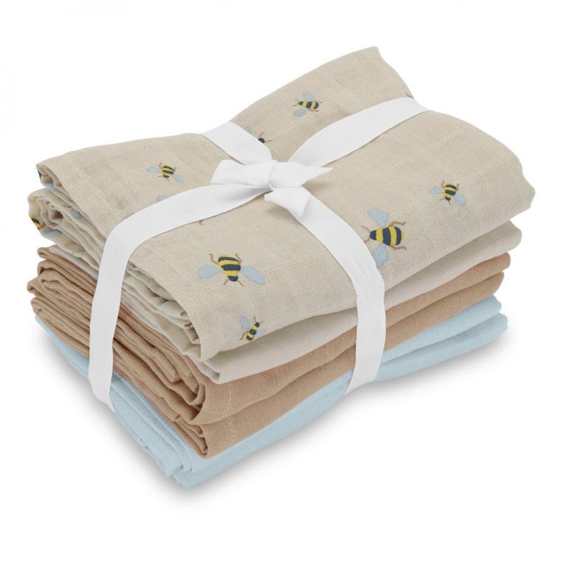 Vanilla Copenhagen - Muslins 6 Pack - Honeybee, Oyster Grey, Oak, Blue - 70 x 70 cm (MUSL8123) - Baby and Children Vanilla Copenhagen - Muslins 6 Pack - Honeybee, Oyster Grey, Oak, Blue - 70 x 70 cm (MUSL8123) - Baby and Children