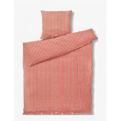 Juna - Bæk&Bølge Bed Linen 140x200 cm - Red & Yellow - Home and Kitchen