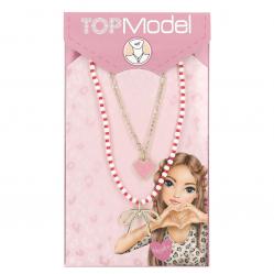 TOPModel - Double Layer Necklace LEOHEART - Gold, Pink, White, Red - 46.5 cm + 5 cm - Toys