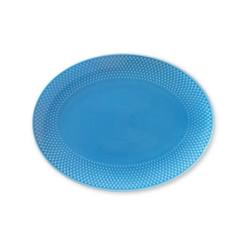 Lyngby Porcelæn - Rhombe Color Oval Serving Dish 28.5x21.5 cm -Blue - Home and Kitchen Lyngby Porcelæn - Rhombe Color Oval Serving Dish 28.5x21.5 cm -Blue - Home and Kitchen