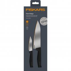 Fiskars - Hard Edge Knife Set - Chef's Knife 20 cm + Vegetable Knife 11 cm - Home and Kitchen