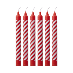 Rice - Candles with Candy Stripes - Red and White - Small - Baby and Children
