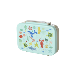 Rice - Plastic Lunchbox with 6 Rooms - Blue Ocean Print - Blue - Toys
