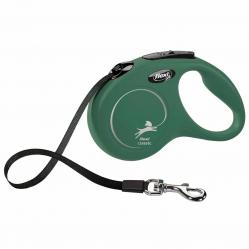 Flexi - Koppel New Classic - S - 5m Band - Olive - Max 15kg - Pet Supplies
