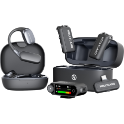 Hollyland - LARK MAX 2 Ultimate Combo with OWS Monitor Earphone + Camera RX + USB-C RX - Musical Instruments & DJ