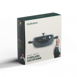 Gladkokken - Cast iron sautepan with lid - Deep bottle green - Ø30,5 cm - Home and Kitchen
