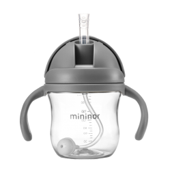 Mininor Global - Straw Bottle Tritan 220ml Grey Seal (14241) - Baby and Children