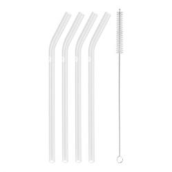 Zwilling - Sorrento Curved Glass Straws - Set of 4 - Home and Kitchen