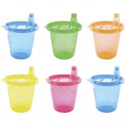 Nuby - 6P Cup Set With Free Flow Spout - Brightly Colored - 210ml + 9 m - Baby and Children