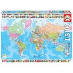 Educa - 1500 brikker, The World Map (018500) - Toys