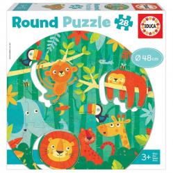 Educa - Round Puzzle, The Jungle (80-18906) - Toys