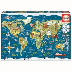 Educa - 200 pcs, World Map (80-19292) - Toys