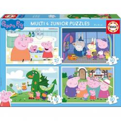 Educa - 20-40-60-80 pcs, Peppa Pig Multi 4 (80-20329) - Toys