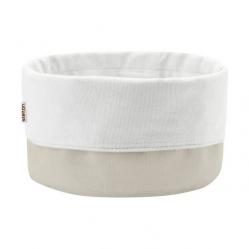 Stelton - Classic Bread Bag – Cotton - Sand/White – Ø 23 × H 21 cm - Home and Kitchen