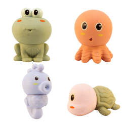 Magni - Bath Animals in Box, 4 pcs. Hygenic+Wheat Straw (5747) - Toys