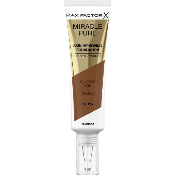 Max Factor - Miracle Pure Skin-Improving Foundation - 100 Cocoa - Beauty