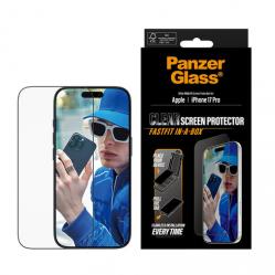 PanzerGlass - Screen Protector w. Black Frame - iPhone 17 Pro - UWF w. Fastfit in-a-box - Electronics