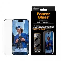 PanzerGlass - Screen Protector w. Black Frame - iPhone 17/16 Pro - UWF w. Fastfit in-a-box - Electronics