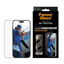 PanzerGlass - Screen Protector w. Black Frame - iPhone 17 Pro Max - UWF w. Fastfit in-a-box - Electronics