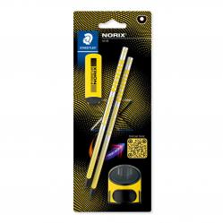 Staedtler - NORIX Pencil Set,  2 pencils, eraser and sharpener -  Yellow  (181 SBK2-1) - Toys