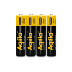 Aqiila - USB-C Rechargeable Battery - Size AAA - 600 mAh - 4 pack - Electronics