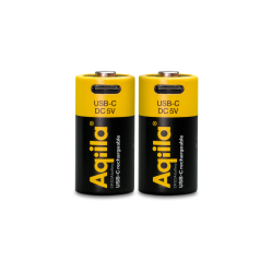 Aqiila - USB-C Rechargeable Battery - Size CR123A - 750 mAh - 2-pack - Electronics