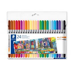Staedtler - Dual-Tip Markers, 24 pcs. Assorted (3200 C24P) - Toys