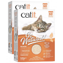 Catit - 2x Go Natural! Pea Husk Pellet Clumping Cat Litter - Vanilla Scent - 2 x 2.8kg - Pet Supplies