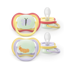 Philips Avent - Ultra air soother, Nighttime, 0-6m, yellow/purple - Baby and Children