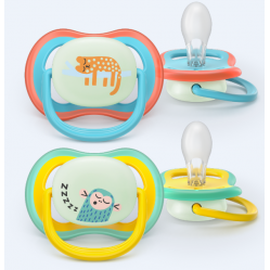 Philips Avent - Ultra air soother, Nighttime, 18m+, Yellow/blue - Baby and Children