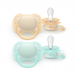 Philips Avent Ultra soft soother, 0-6m, Light yellow/light green - Baby and Children