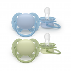 Philips Avent - Ultra soft soother, 0-6m,  Green/Blue - Baby and Children