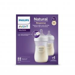 Philips Avent - Baby Bottle, 2 Bottles, 9oz/260ml, medium Flow Nipple, 3-6m - Baby and Children