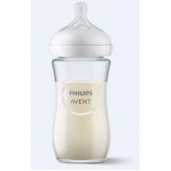 Philips Avent - Bottle glass 240ml, teat 1+ months, 1 piece - Baby and Children