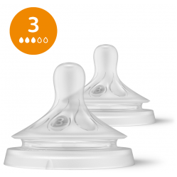 Philips Avent - Niplle, Natural Response Nipple 2 pieces medium Flow Nipple - Baby and Children