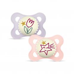 MAM - Original Night Silk 2p Box V - Pink - 0-6m - Baby and Children