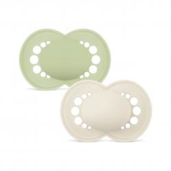 MAM - Orig Silk Pacifiers 6-16m - Green - Baby and Children
