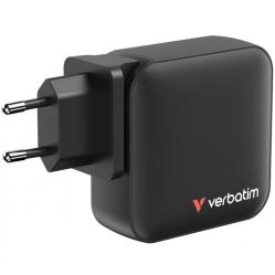 Verbatim - Mini GaN Charger 165W 4 Port US plug with EU and UK adaptors - Electronics