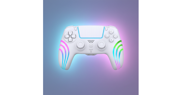 Ps5 Retro Colorwave Deep Explorer - Wireless RGB Pro controller - Wave W - PS5 (White ...