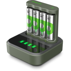 GP - ReCyko Everyday Battery Charger, B441 (USB) + Dock D451, incl. 4 x AA 2100 mAh Batteries - Electronics