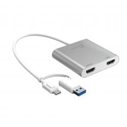 J5create - USB-C To Dual HDMI Multi-Monitor Adapter - Computers