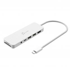 J5create - Eco-Friendly USB-C Multi-Port Hub With Power Delivery - White - Computers