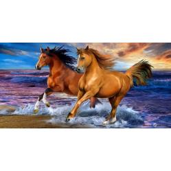 Towel - 70 x 140 cm - Horses (110043) - Baby and Children